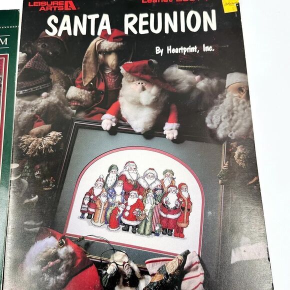 CHRISTMAS Santa Claus Cross Stitch Pattern Booklets Vintage St. Nick Primitive - Picture 6 of 9